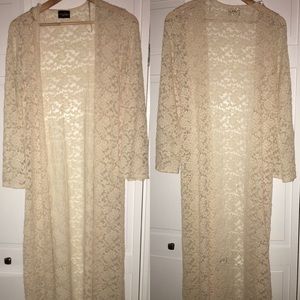 NWOT lace duster / long cardigan (size L)